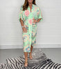 EthnoGlanz | Kimono-Midikleid mit Geometrischem Ethno-Print