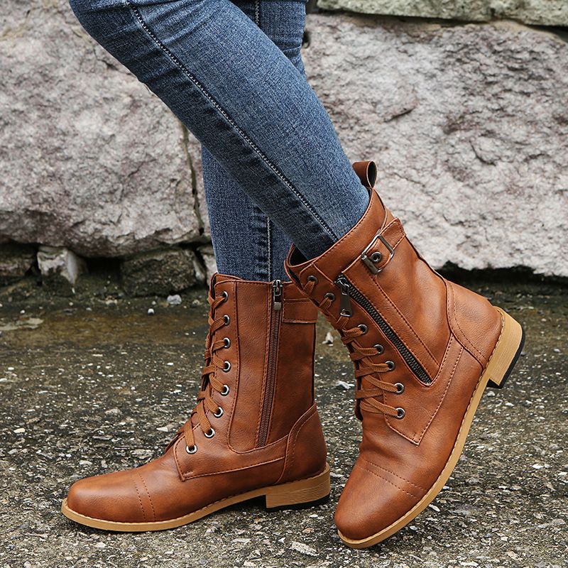 UrbanSchritt | Damen-Schnürstiefel im Combat-Stil