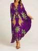 TropenFlair | Weites Maxikleid mit Papageien-Print und V-Ausschnitt