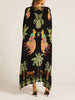 TropenFlair | Weites Maxikleid mit Papageien-Print und V-Ausschnitt