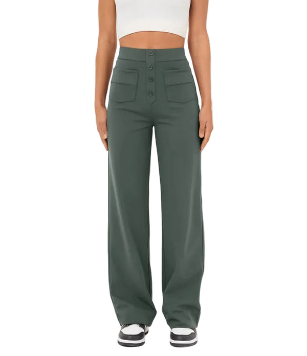 Gerade Stretch-Hose mit hoher Taille