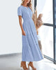 StilvollerFluss | Lockeres Maxikleid mit Taillierung und V-Ausschnitt