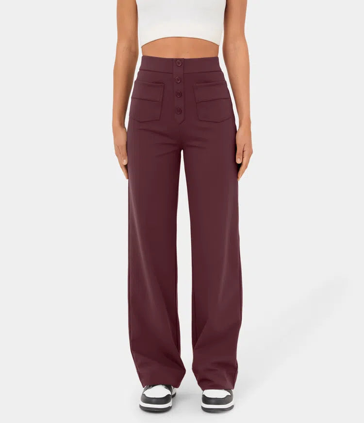 Gerade Stretch-Hose mit hoher Taille