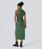 TrendStrom | Figurbetontes High-Slit Kleid mit Stehkragen