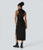 TrendStrom | Figurbetontes High-Slit Kleid mit Stehkragen