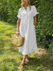 SommerWelle | Gestreiftes Hemdblusenkleid mit Knopfleiste