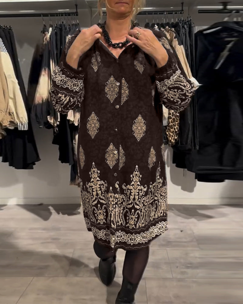 BohoFlair | Hemdblusenkleid mit Orientalischem Muster