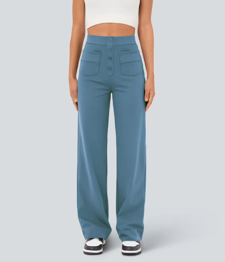 Gerade Stretch-Hose mit hoher Taille