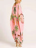 TropenFlair | Weites Maxikleid mit Papageien-Print und V-Ausschnitt