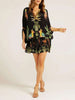 TropenFlair | Weites Maxikleid mit Papageien-Print und V-Ausschnitt