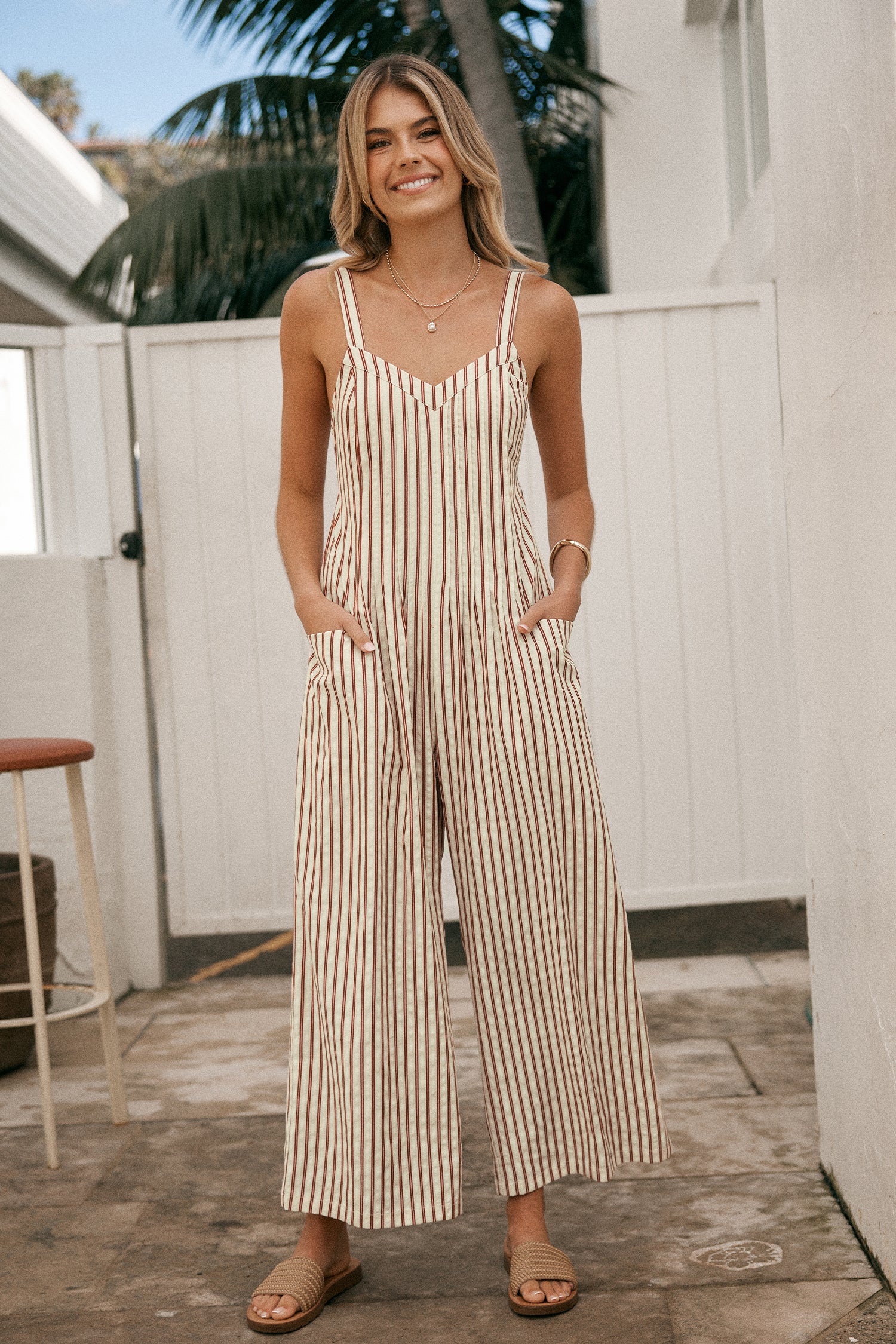 StripeVibe | V-Ausschnitt-Overall