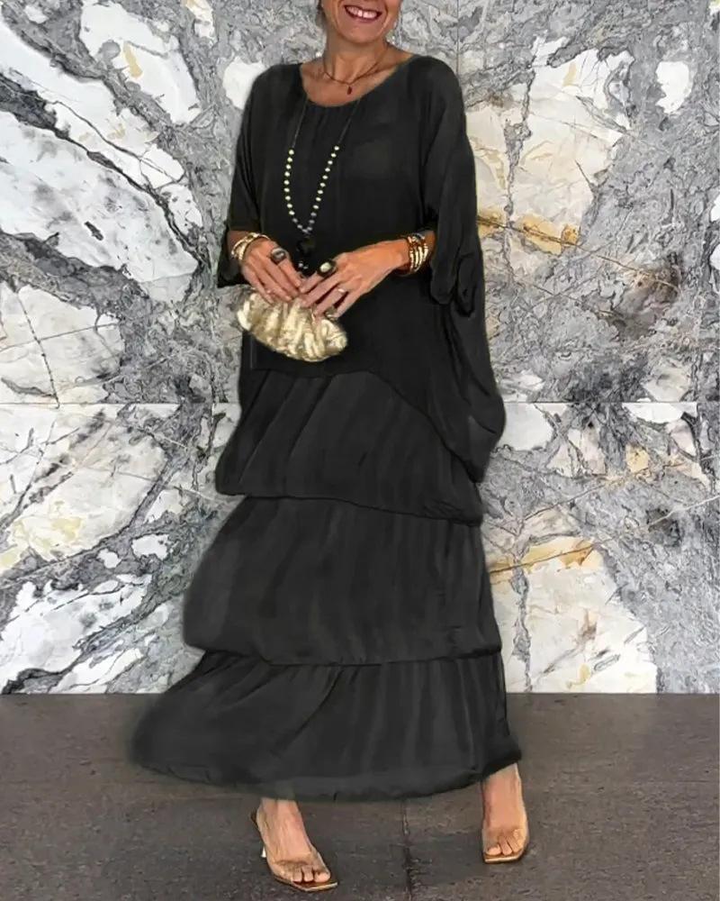 EleganzFluss | Luftiges Boho-Maxikleid mit Schichten für einen Stilvollen Look