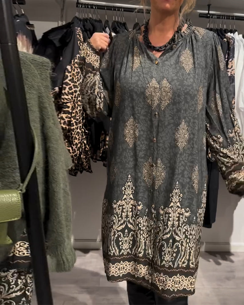 BohoFlair | Hemdblusenkleid mit Orientalischem Muster