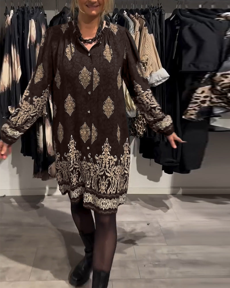 BohoFlair | Hemdblusenkleid mit Orientalischem Muster