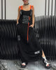 StilGefühl | Lässiges Trägerkleid mit Kordeldetails und Statement-Drucken