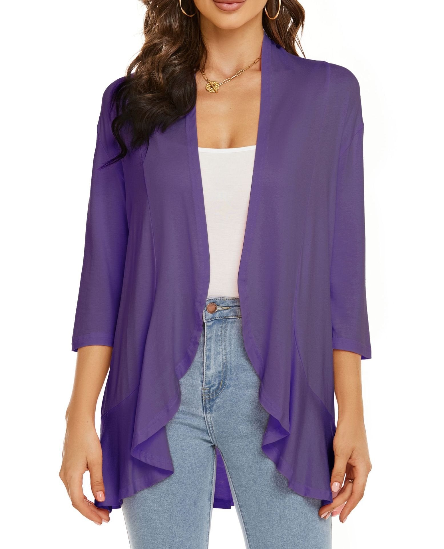SanfterFluss | Damen Leichter Open Front Cardigan für Jeden Anlass