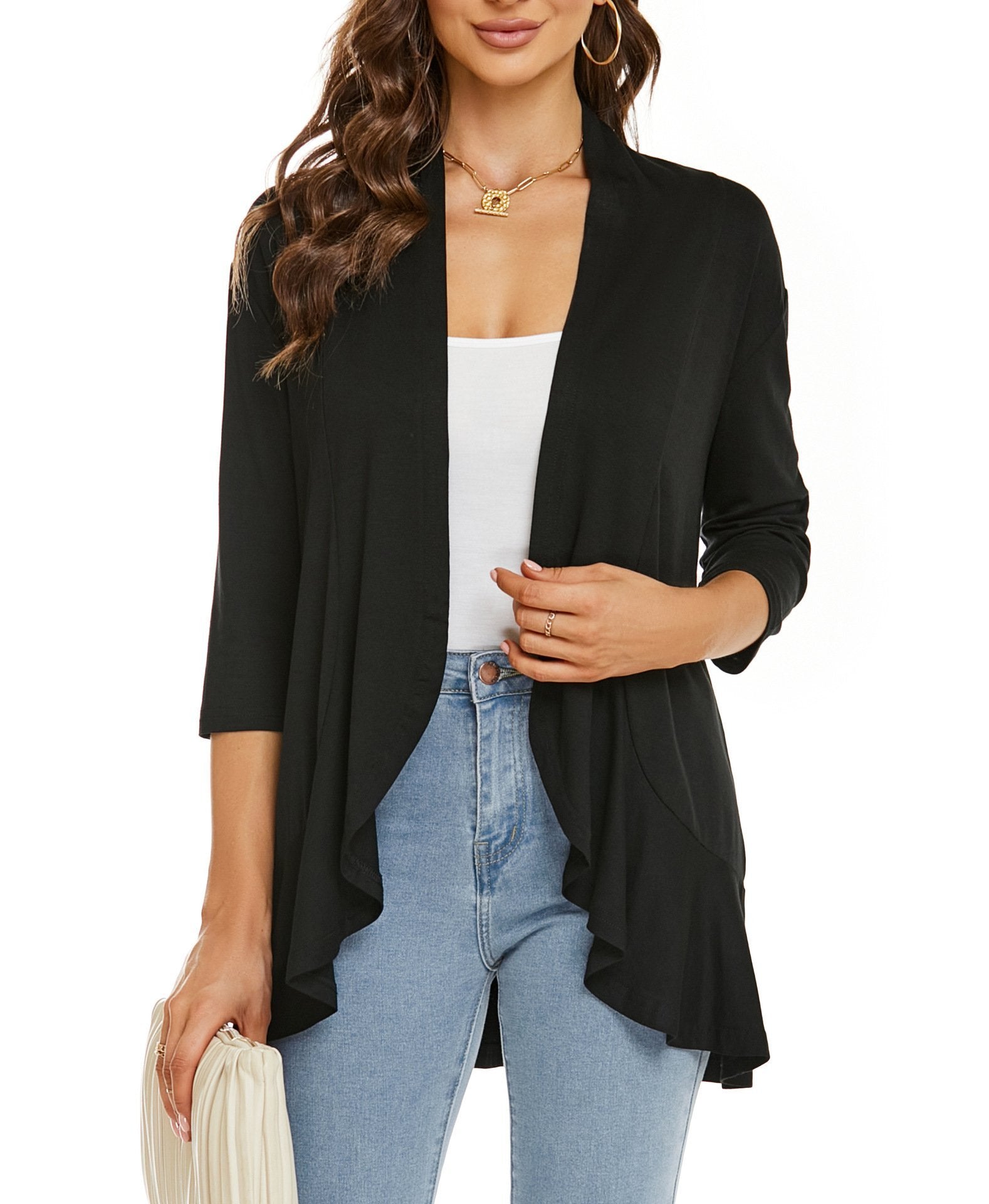 SanfterFluss | Damen Leichter Open Front Cardigan für Jeden Anlass