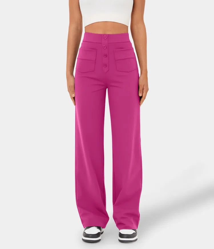 Gerade Stretch-Hose mit hoher Taille