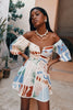 Boho Chic | Stilvolles Off-Shoulder Kleid mit Buntmuster