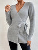 StrickChic | Damen Wickelstrickjacke mit Bindegürtel