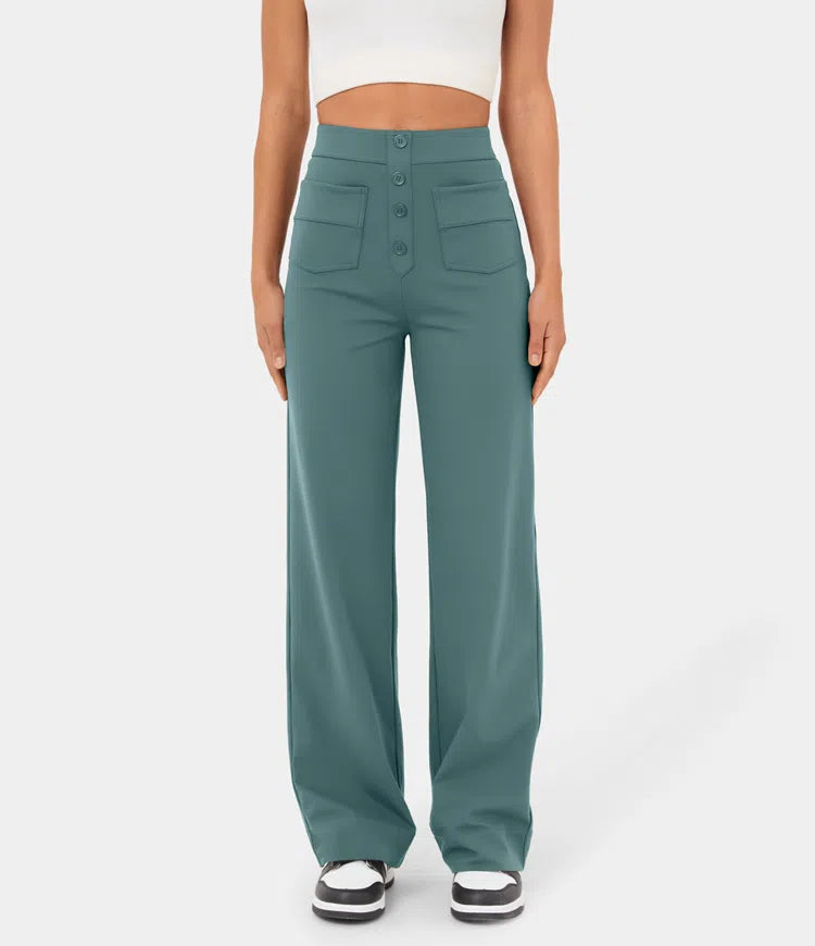 Gerade Stretch-Hose mit hoher Taille