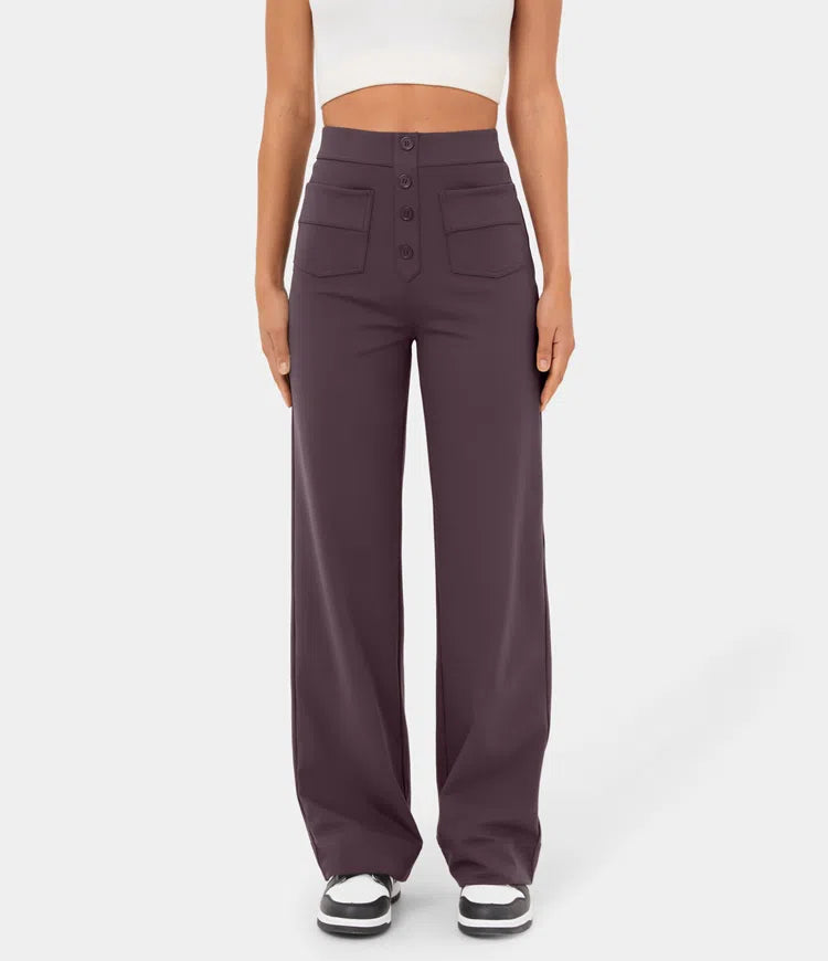 Gerade Stretch-Hose mit hoher Taille