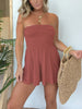 LuftLeicht | Schulterfreier Jumpsuit mit Seitlicher Raffung
