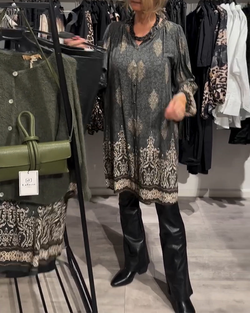 BohoFlair | Hemdblusenkleid mit Orientalischem Muster