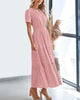 StilvollerFluss | Lockeres Maxikleid mit Taillierung und V-Ausschnitt