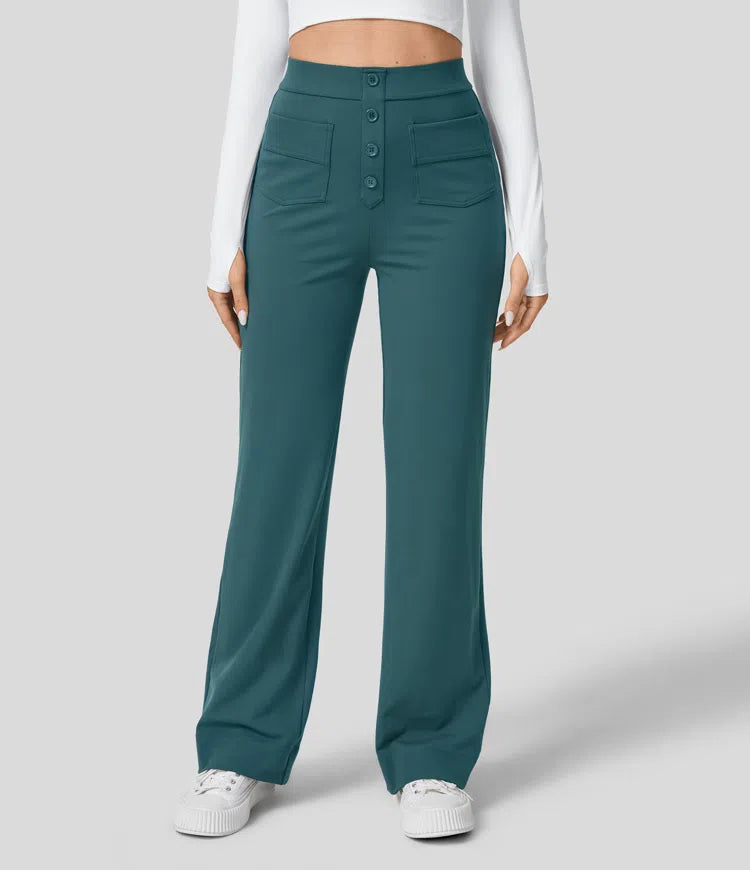 Gerade Stretch-Hose mit hoher Taille