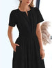 StilvollerFluss | Lockeres Maxikleid mit Taillierung und V-Ausschnitt