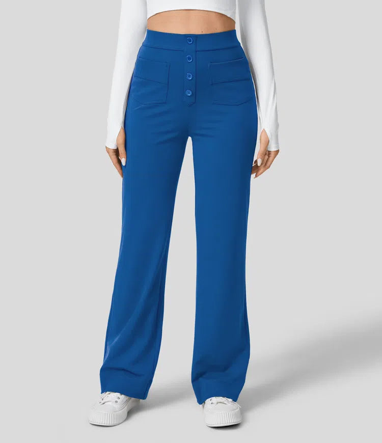 Gerade Stretch-Hose mit hoher Taille