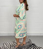 EthnoGlanz | Kimono-Midikleid mit Geometrischem Ethno-Print