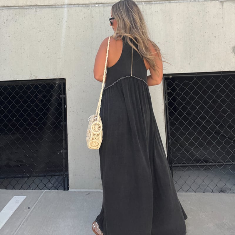 LässigSchlitz | Ärmelloses Maxikleid mit Doppel-Schlitz
