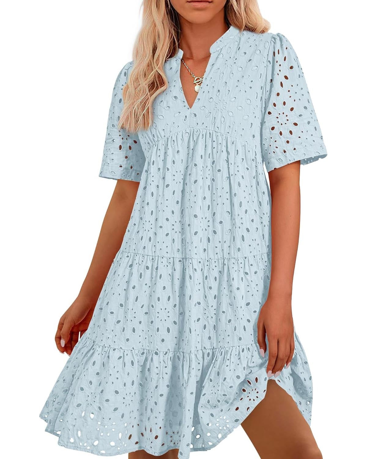 LuftBlüte | Feminines A-Linienkleid mit Lochstickerei