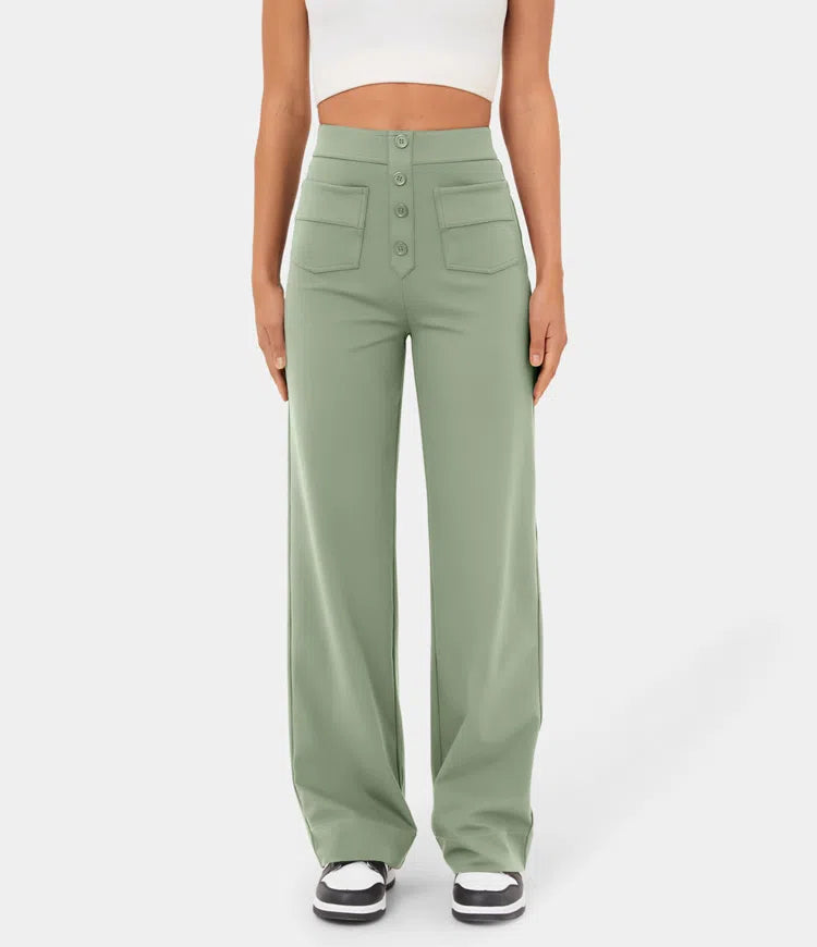 Gerade Stretch-Hose mit hoher Taille