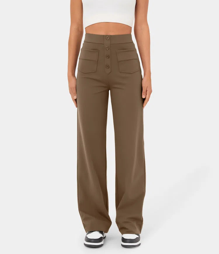 Gerade Stretch-Hose mit hoher Taille