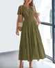 StilvollerFluss | Lockeres Maxikleid mit Taillierung und V-Ausschnitt