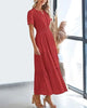 StilvollerFluss | Lockeres Maxikleid mit Taillierung und V-Ausschnitt