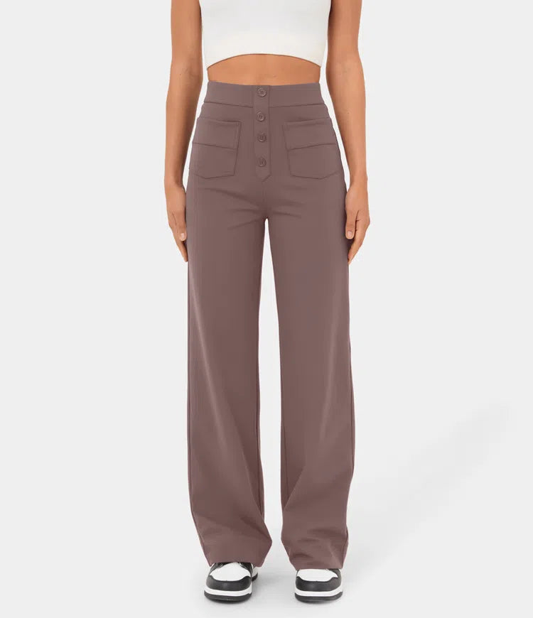 Gerade Stretch-Hose mit hoher Taille