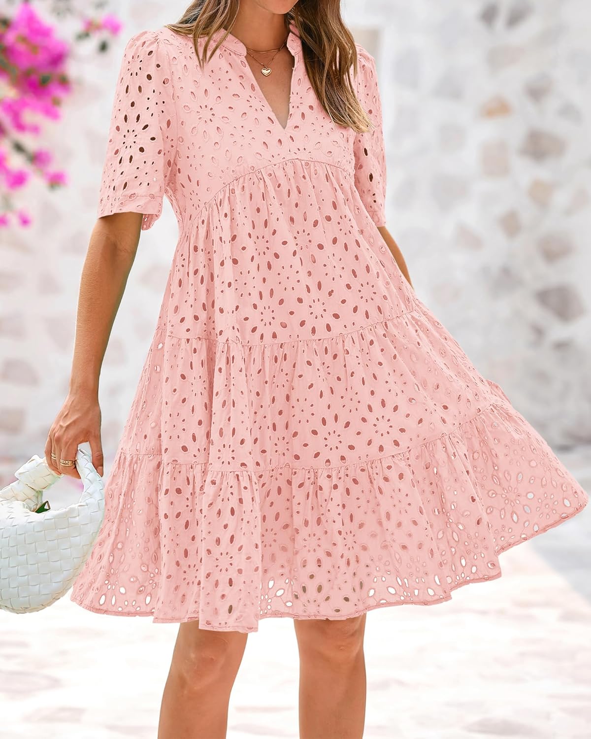 LuftBlüte | Feminines A-Linienkleid mit Lochstickerei