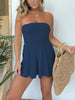 LuftLeicht | Schulterfreier Jumpsuit mit Seitlicher Raffung
