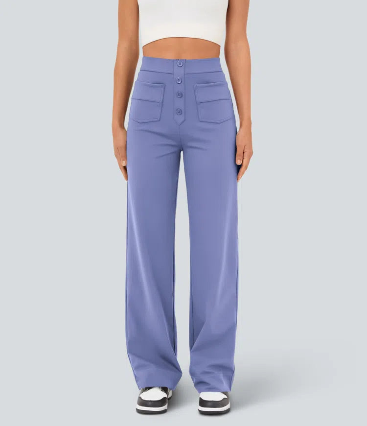 Gerade Stretch-Hose mit hoher Taille