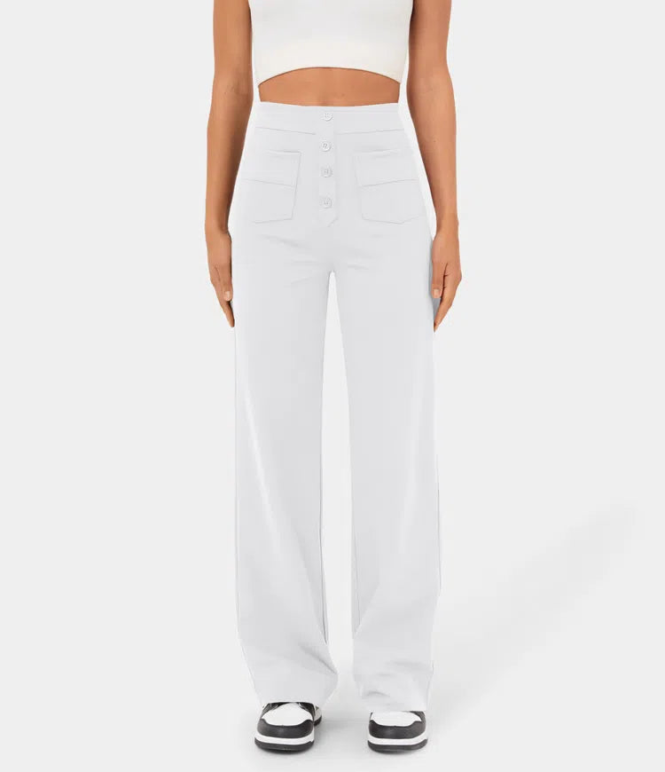 Gerade Stretch-Hose mit hoher Taille