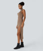 TrendStrom | Figurbetontes High-Slit Kleid mit Stehkragen