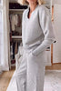 RelaxStil | Zweiteiliges Damen Set mit V-Ausschnitt Oberteil und Hose