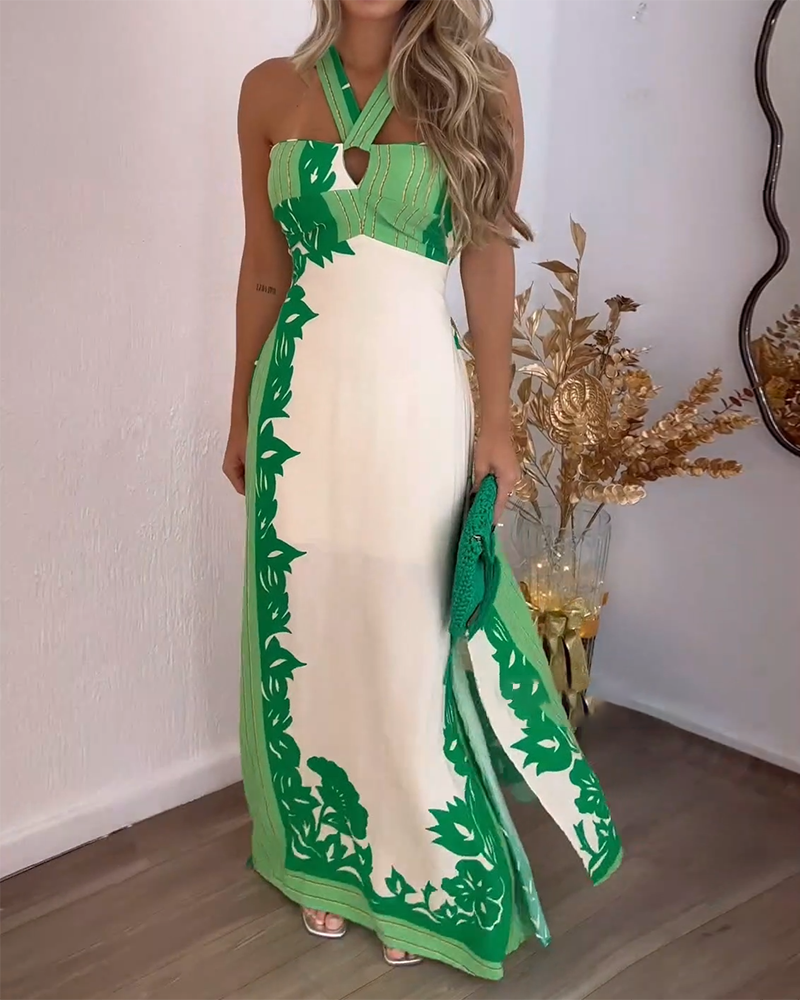 SmaragdBlüte | Elegantes Maxikleid mit floralen Akzenten