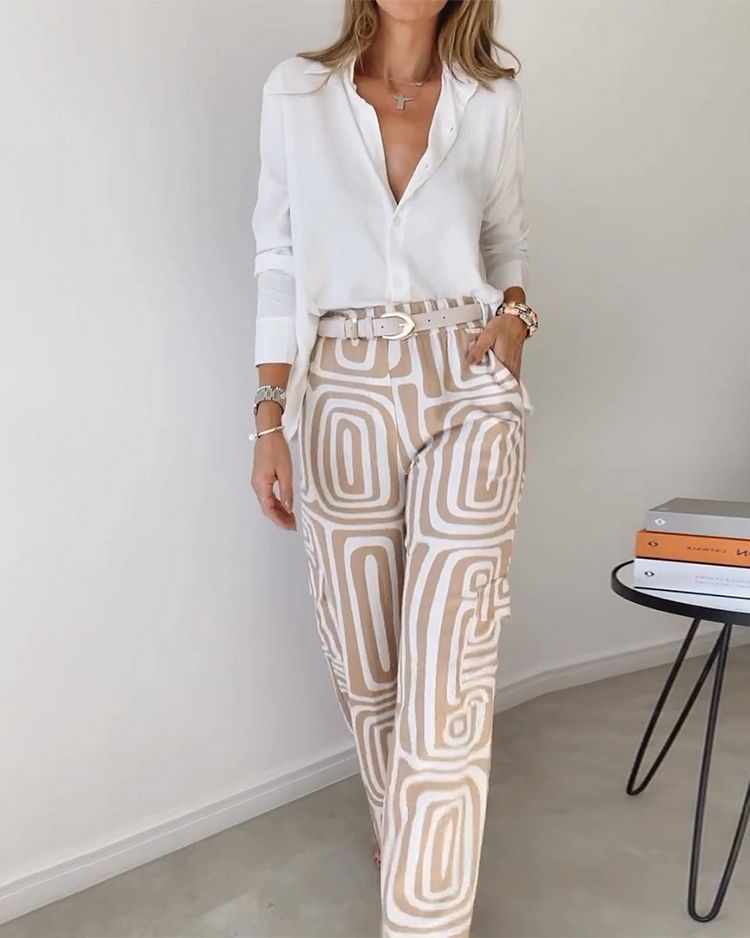 ChicForm | Stilvolles Outfit-Set mit Geometrischem Muster
