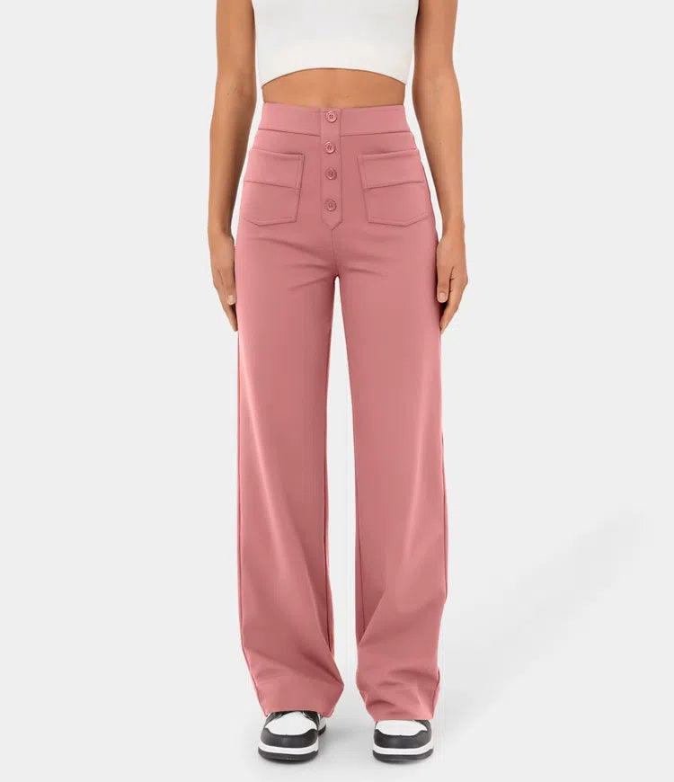 Gerade Stretch-Hose mit hoher Taille