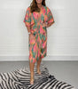EthnoGlanz | Kimono-Midikleid mit Geometrischem Ethno-Print